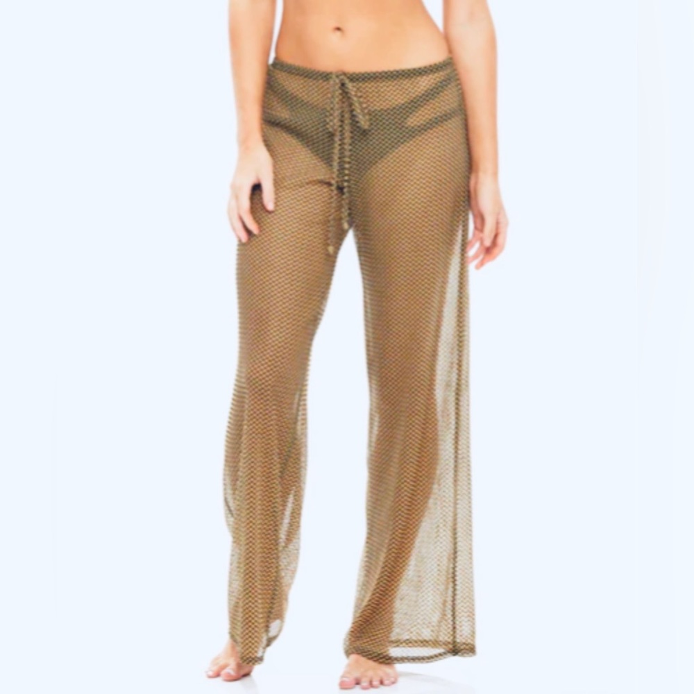 Jordan Taylor Crochet Swim Cover-Up Pants Small Pull On USA Made